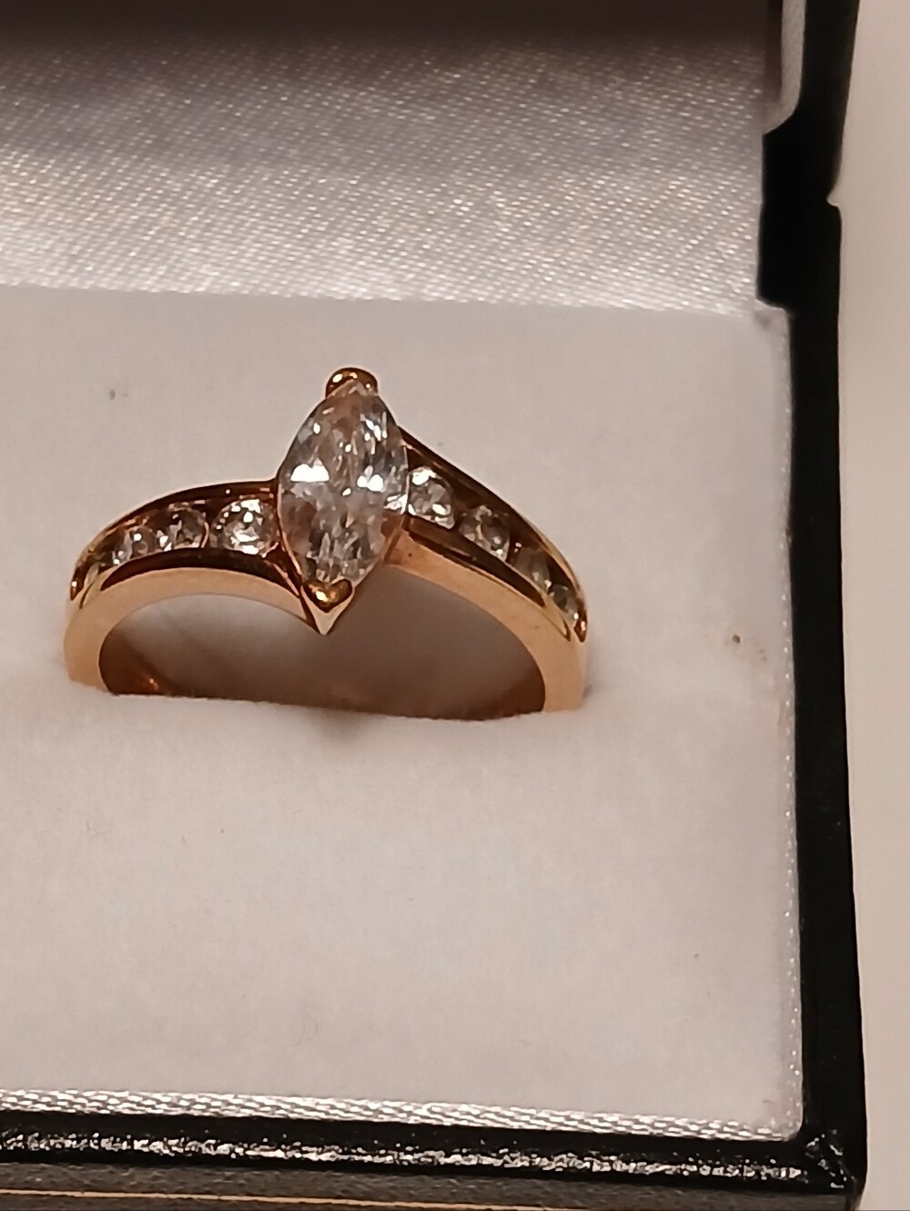 Avon Gold Plated Marquis Engagement Ring